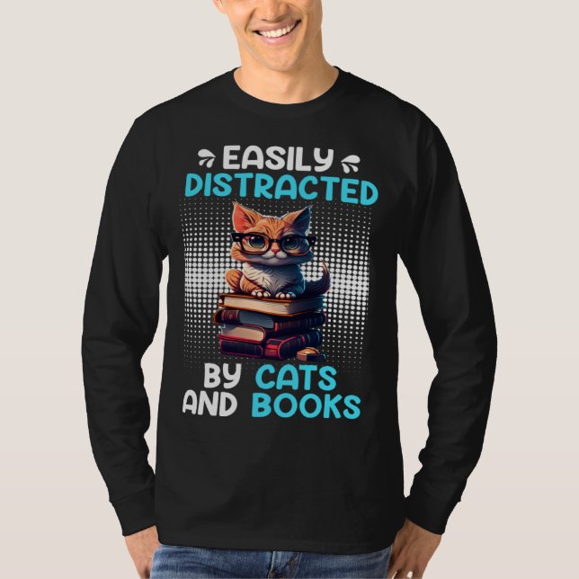 Book  Cat fan Bookworm Book Reader Bookfriend  2 T-Shirt (Front)