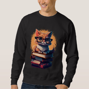 Book  Cat fan bookworm Cats and Books  1 Sweatshirt