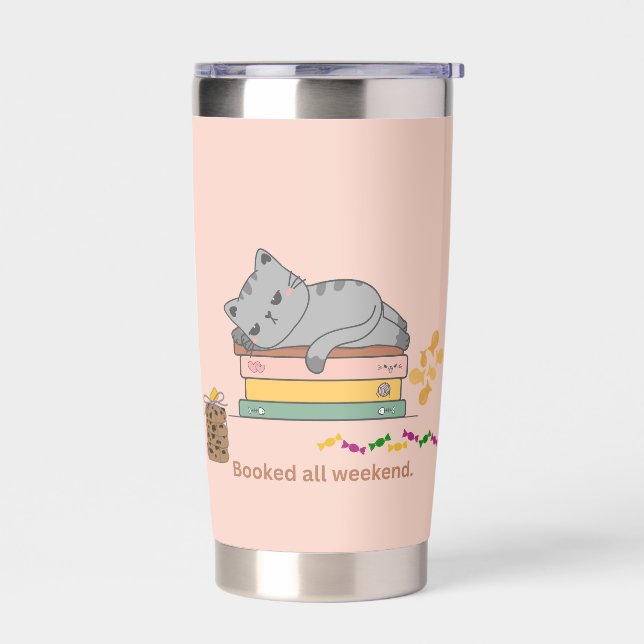 Book Cat Insulated Tumbler (Left)