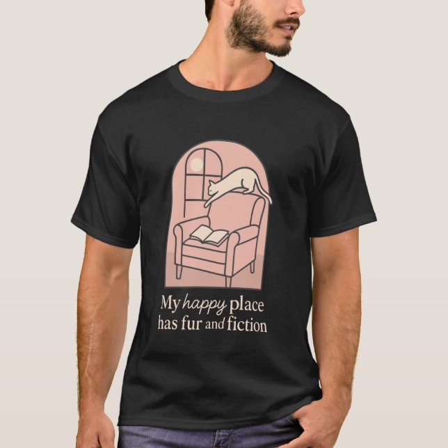 Book Cat Lady Introvert Quiet Time Cozy Reader Sof T-Shirt (Front)