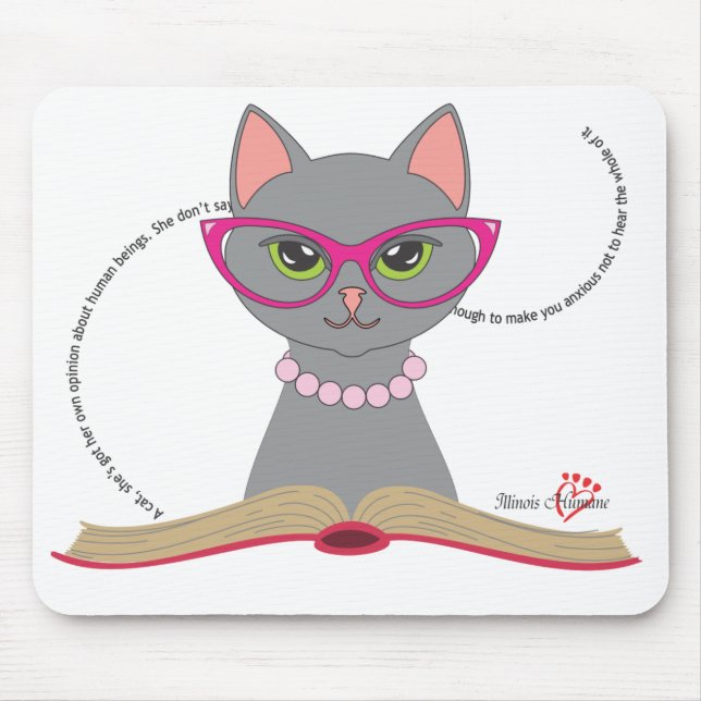 Book Cat (Light Colors) Mouse Pad (Front)