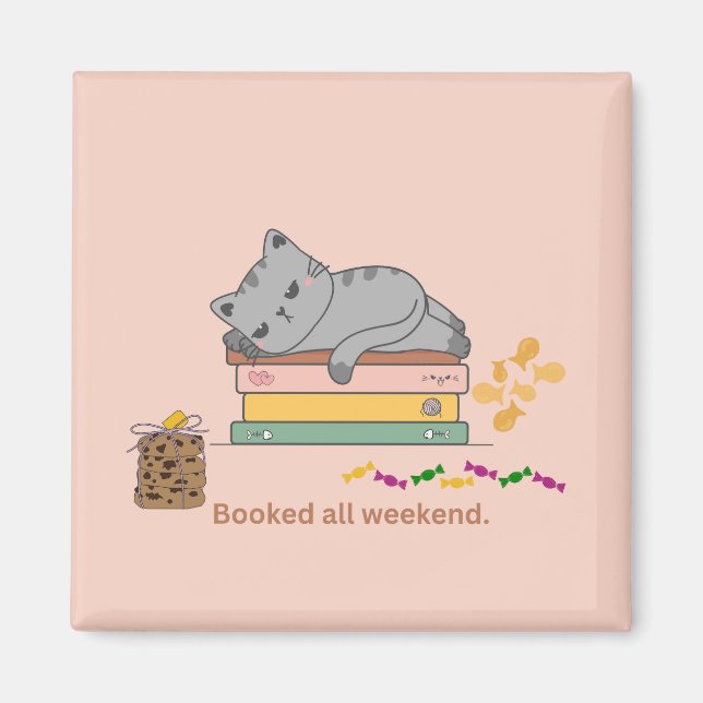 Book Cat Magnet (Front)