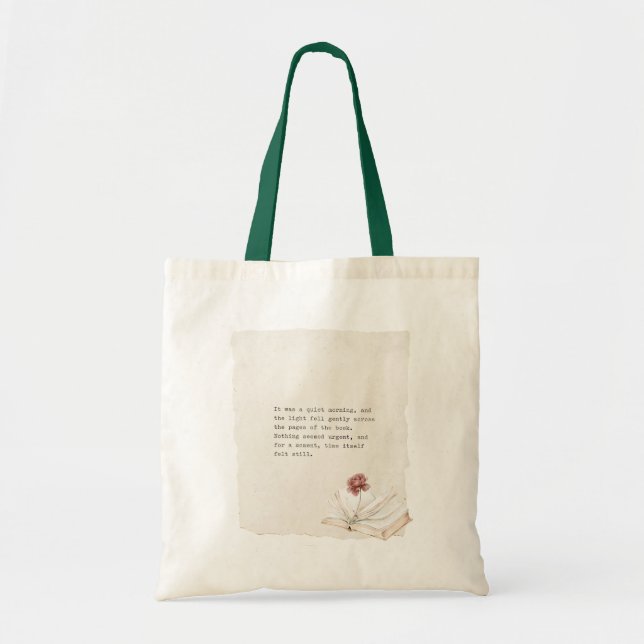 Book Chapter Red Rose Tote Bag (Front)