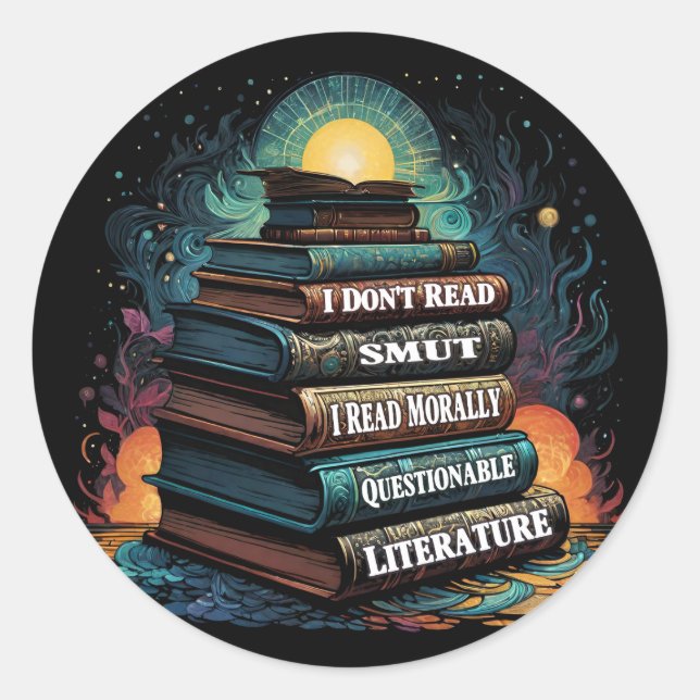 Book Choices Humor Classic Round Sticker (Front)