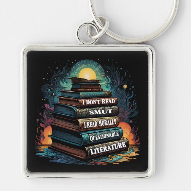 Book Choices Humor Keychain (Front)