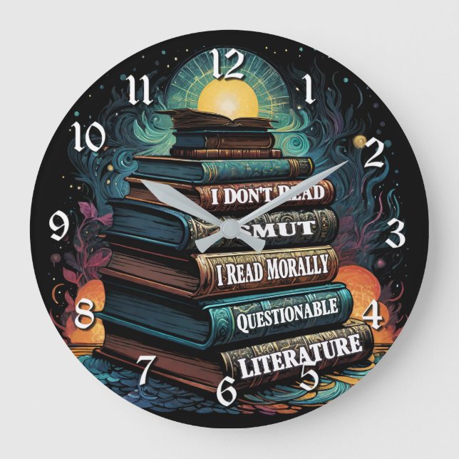 Book Choices Humor Large Clock (Front)