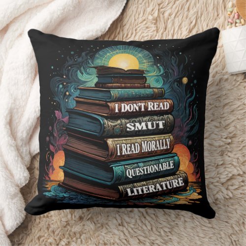 Book Choices Humor Throw Pillow