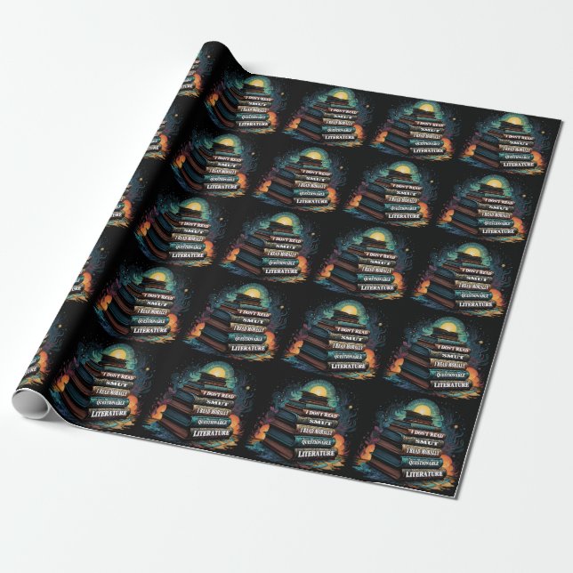 Book Choices Humor Wrapping Paper (Unrolled)