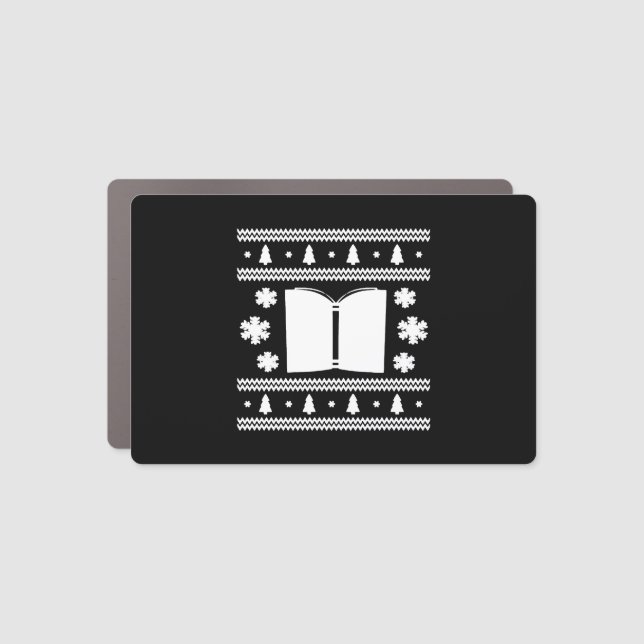 Book Christmas Shirt Car Magnet (Front)