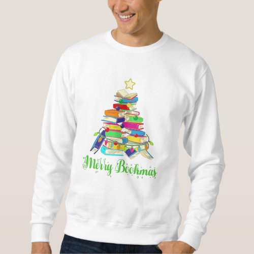 Book Christmas Tree Book Lover Christmas Sweatshirt