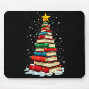Book Christmas Tree Book Lover Teacher Librarian  Mouse Pad
