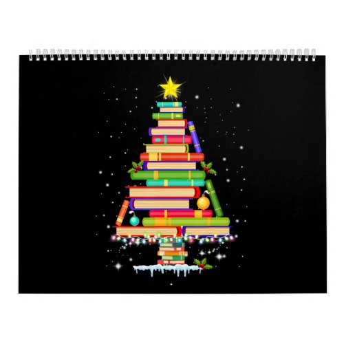 book christmas tree  merry christmas librarian calendar