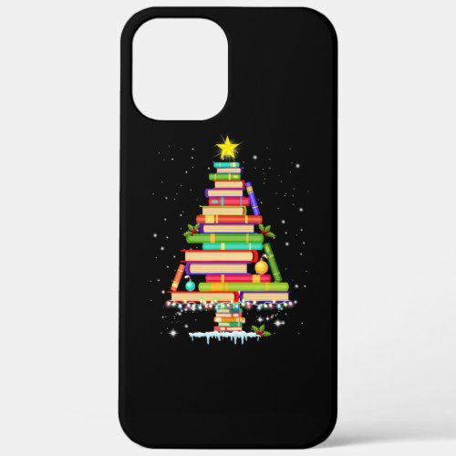book christmas tree  merry christmas librarian iPhone 12 pro max case