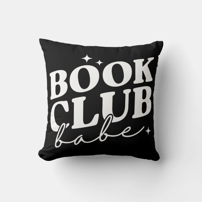 Book Club Babe Throw Pillow (Front)