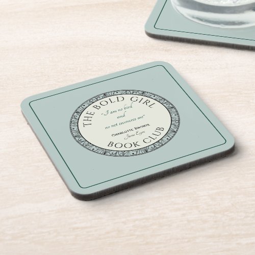 Book Club Blue Customized Hard Plastic Coaster