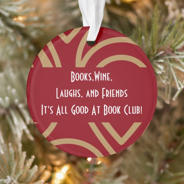 Book Club / Book Group - It's All Good Modern Red Ornament (Tree)