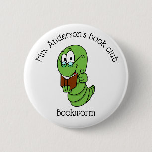 Book Club Bookworm Personalized Button