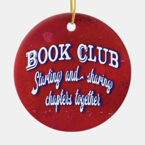 Book Club Christmas Holiday Chapters Ceramic Ornament