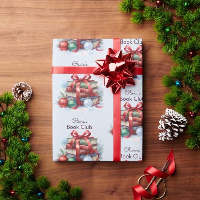 Book Club Christmas Personalized Wrapping Paper (Holiday Gift)