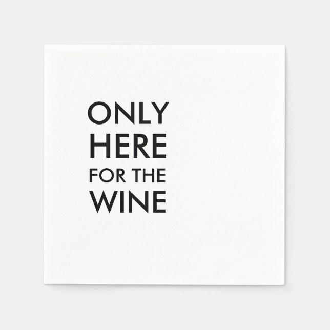 Book Club Cocktail Napkins- Only Here For The Wine Paper Napkins (Front)