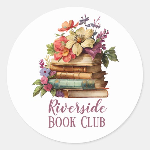 Book Club Custom Name Classic Round Sticker