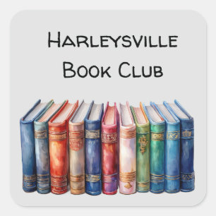 Book Club Customizable Square Sticker