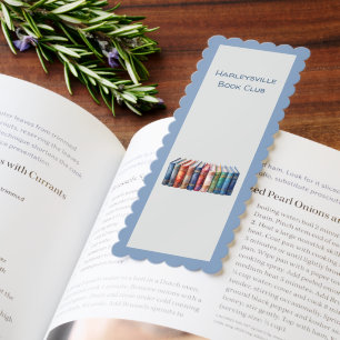 Book Club Customizable with Hard Cover Books Bookmarks