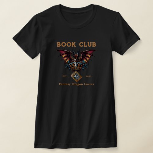 Book Club Dragon for Fantasy Lovers Custom Text T_Shirt