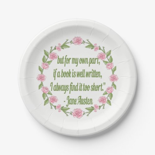 Book Club Event Party Plate