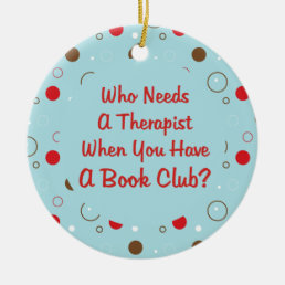 book club fun ceramic ornament
