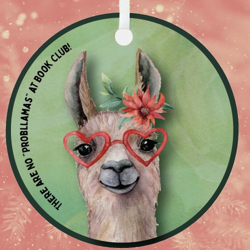 Book Club Funny Llama Ceramic Ornament