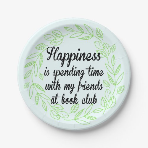 Book Club Gathering Party Floral Wreath Paper Plates