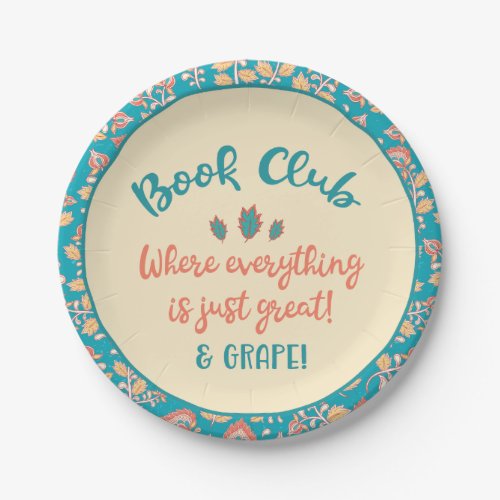 Book Club Group Meeting Funny Paper Plates