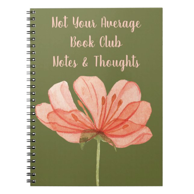 Book Club Group Name Reading Notes Pink Flower (Front)