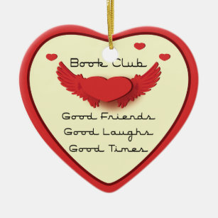book club heart ornament