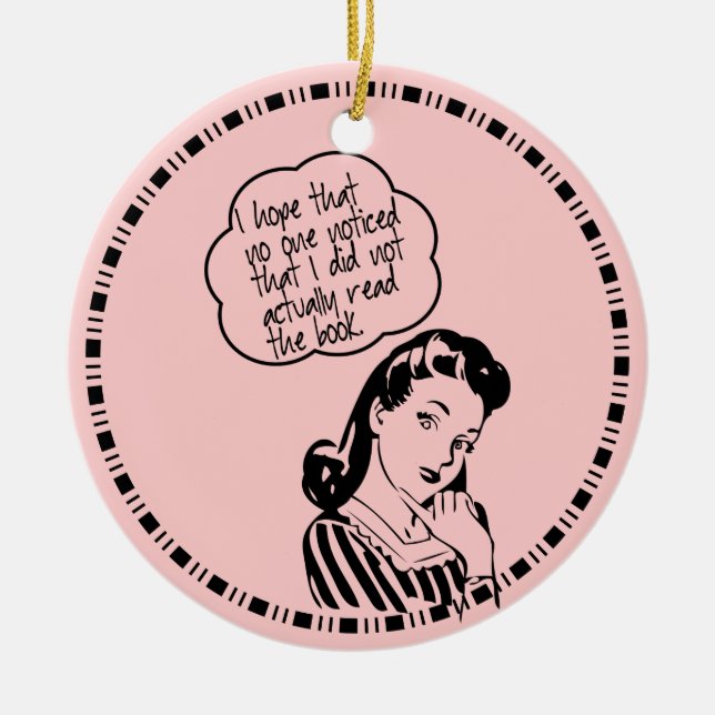 Book Club - I Hope - Retro Ceramic Ornament (Front)