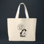 Book Club - I Hope - Retro Large Tote Bag<br><div class="desc">Funny Book Club graphic design features a retro style drawing of a woman. She has a word cloud above her head that says " I hope that no one noticed that I actually did not read the book." Perfect as a gag gift, prize, holiday gift and more. Works with all...</div>