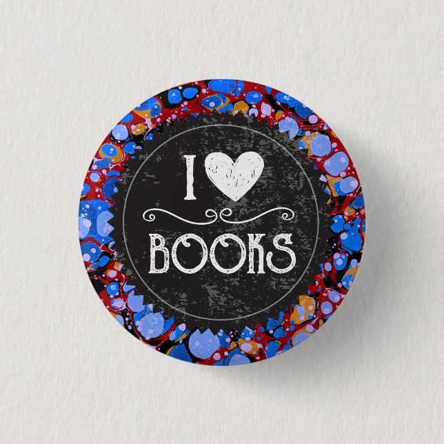 Book Club "I Love Books" Button (Front)