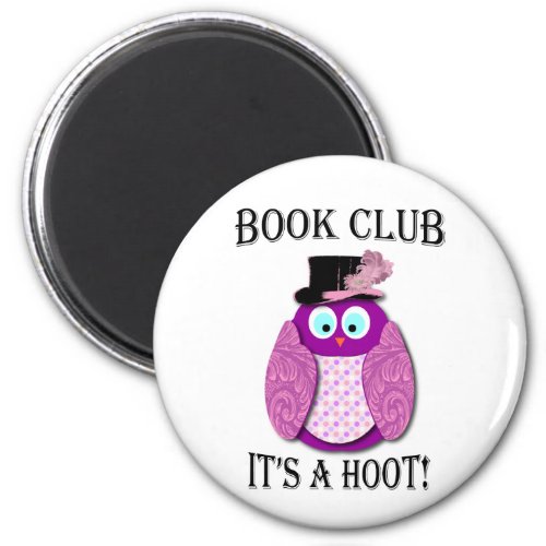 Book Club _ Its A Hoot _ Pink Design Magnet