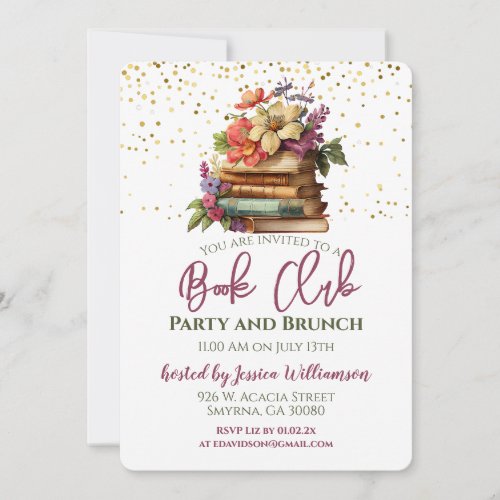 Book Club Library Party Invitation