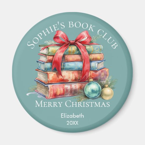 Book Club Merry Christmas Gift Name Magnet