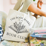 Book Club Name Custom Gift Tote Bag<br><div class="desc">For the book club member. Book club personalized tote bag. Include your book club name,  year of establishment and keep the design text of 'BOOK CLUB' as-is or edit. This style of tote bag comes with a variety of handle colors.</div>