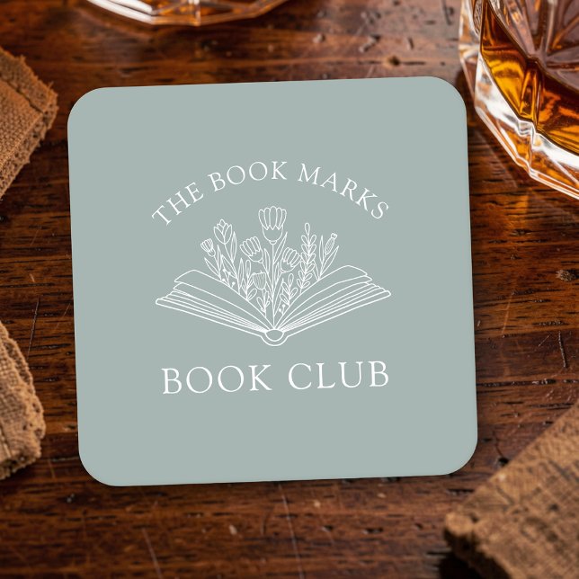 Book Club Name Personalized Event Square Paper Coaster (Creator Uploaded)