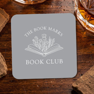 Book Club Name Personalized Event Square Paper Coaster