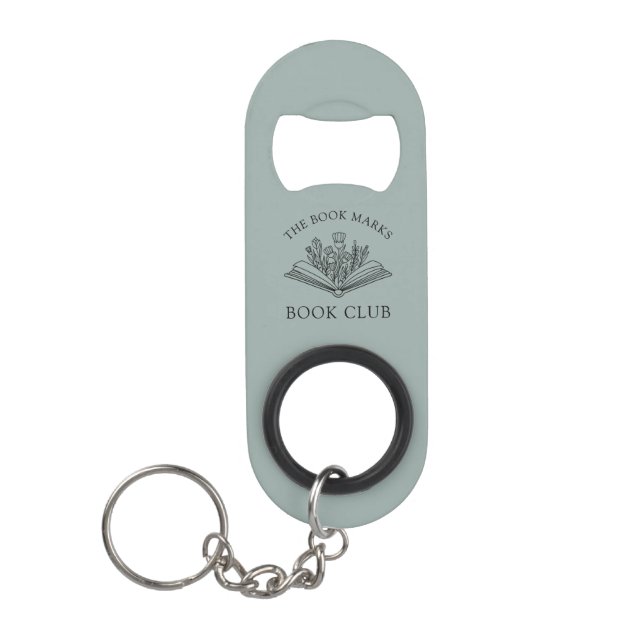 Book Club Name Personalized Gift Keychain Bottle Opener (Front)