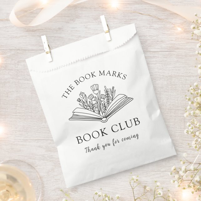 Book Club Name Personalized Thank You Favor Bag (Clipped)