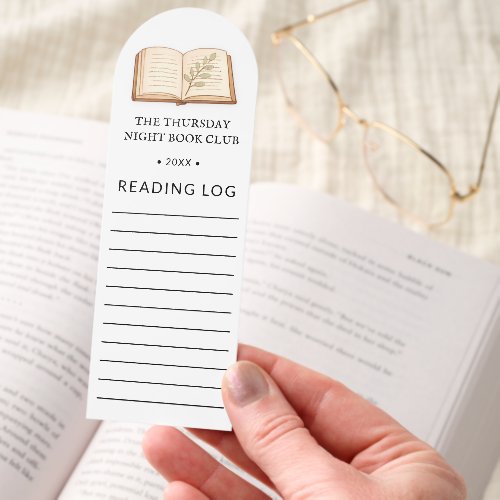 Book Club Name Watercolor Foliage Book Custom Bookmarks