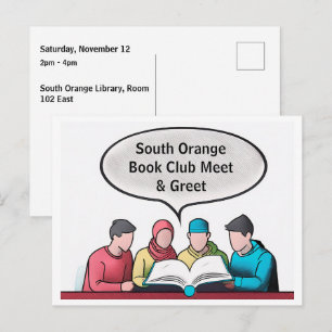 Book Club Open Invitation Customizable Postcard