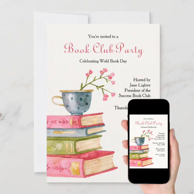 Book Club Party Invitation | Zazzle