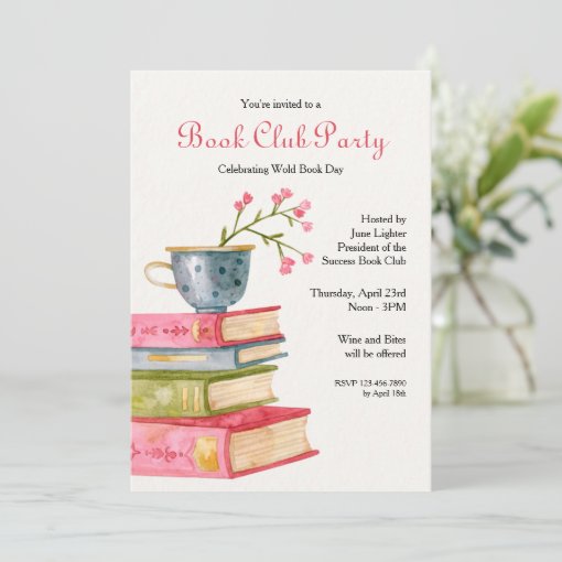 Book Club Party Invitation | Zazzle